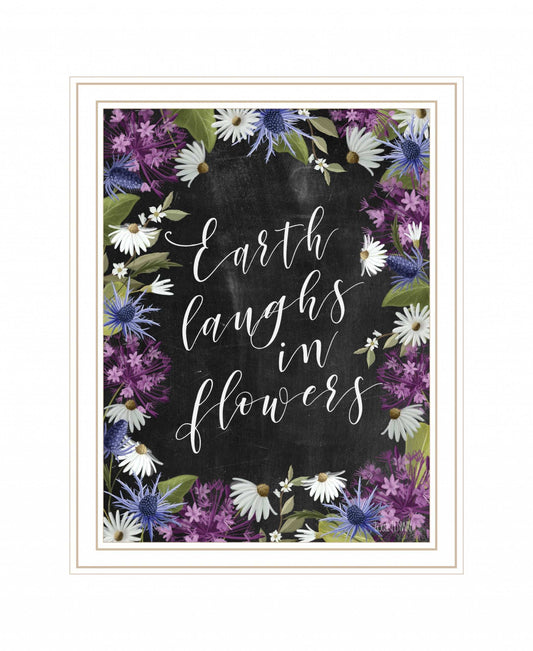 Earth Laughs in Flowers 2 White Framed Print Wall Art - Homeroots - Flyclothing LLC