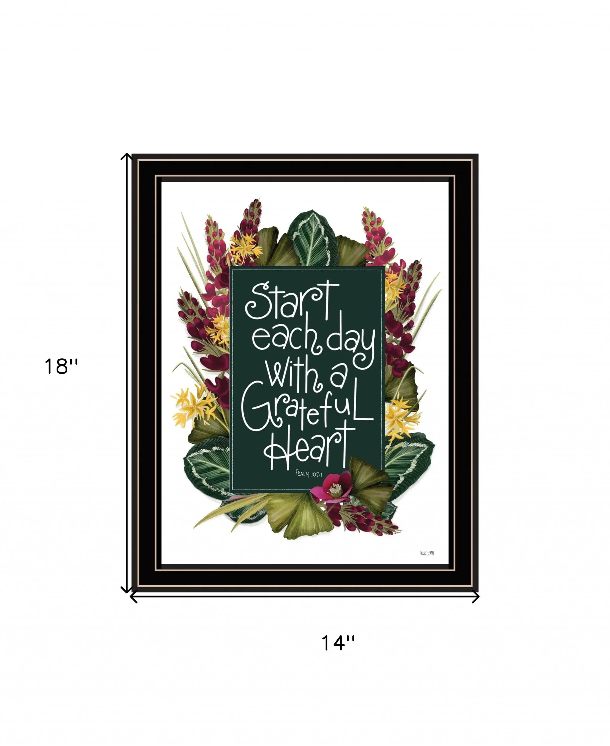Grateful Heart 1 Black Framed Print Wall Art - Homeroots - Flyclothing LLC