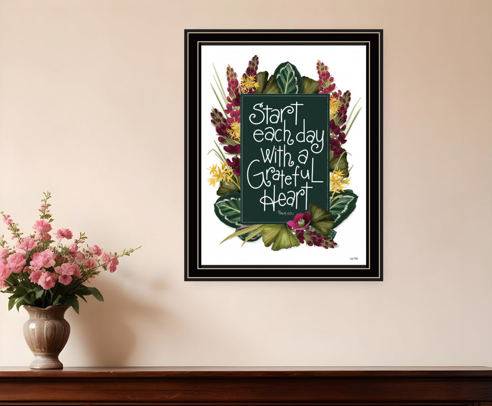 Grateful Heart 1 Black Framed Print Wall Art - Homeroots