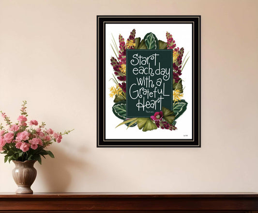 Grateful Heart 1 Black Framed Print Wall Art - Homeroots - Flyclothing LLC