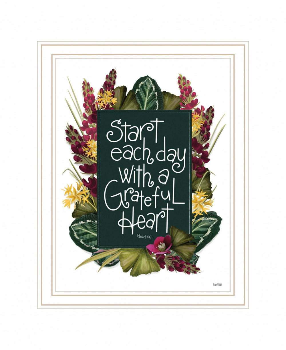 Grateful Heart 2 White Framed Print Wall Art - Homeroots - Flyclothing LLC