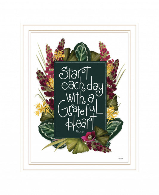 Grateful Heart 2 White Framed Print Wall Art - Homeroots - Flyclothing LLC