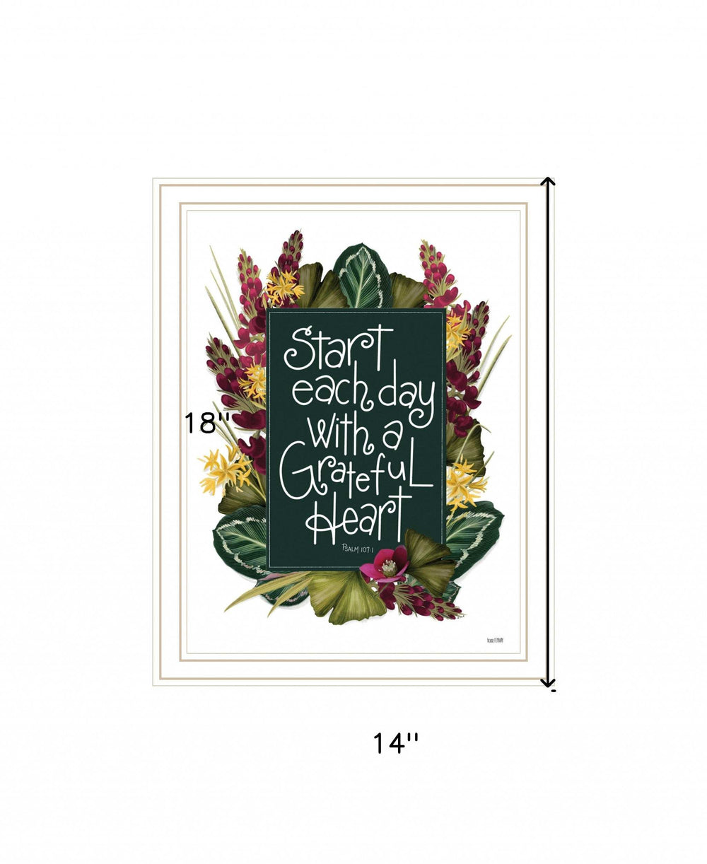 Grateful Heart 2 White Framed Print Wall Art - Homeroots - Flyclothing LLC