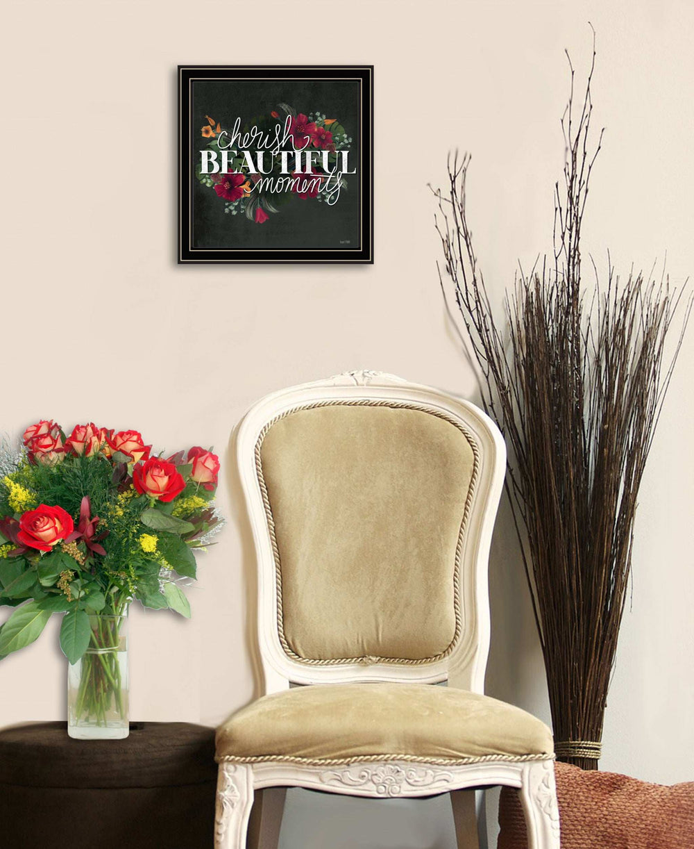 Cherish the Moments 1 Black Framed Print Wall Art - Homeroots - Flyclothing LLC