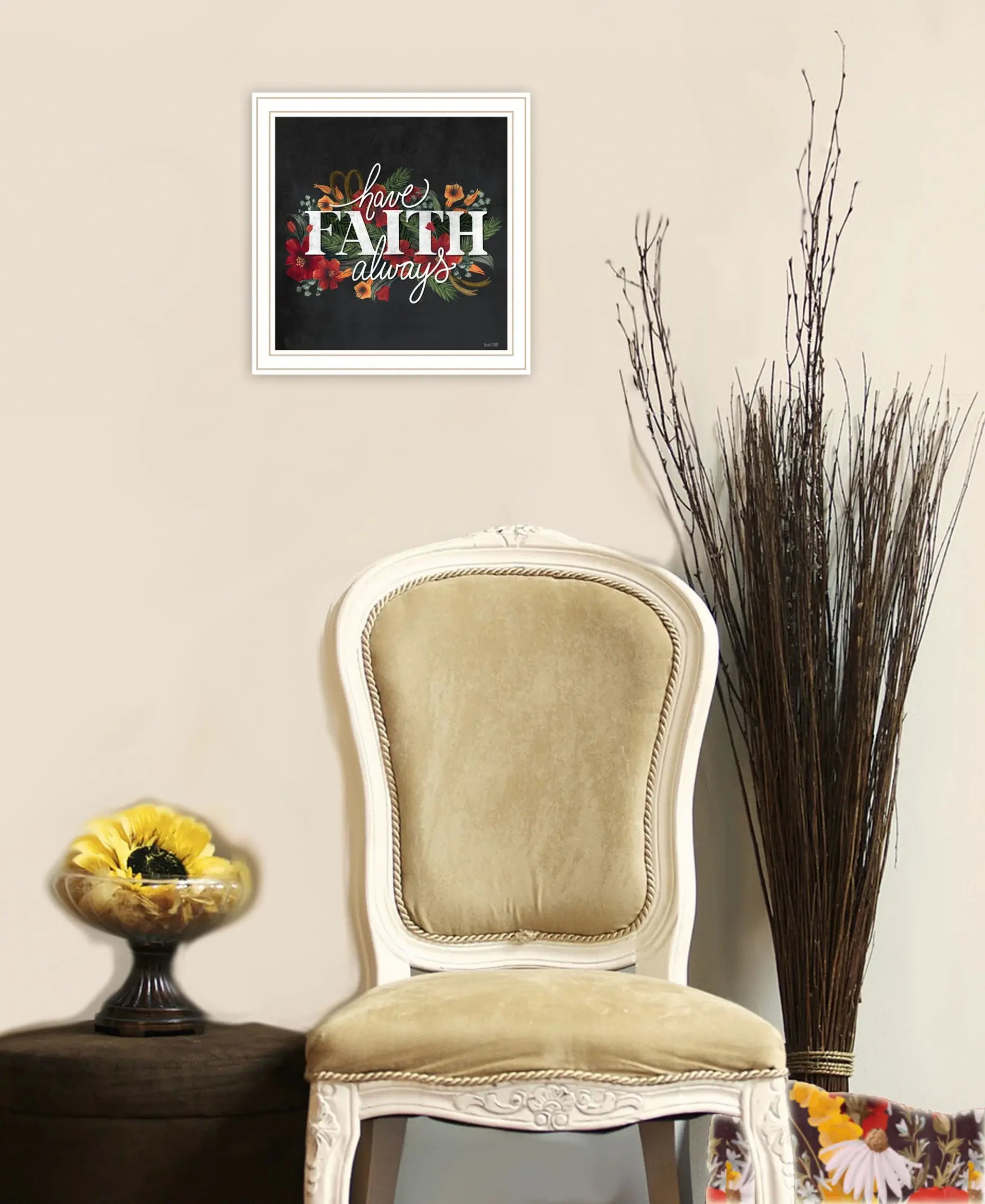 Have Faith 1 White Framed Print Wall Art - Homeroots - Flyclothing LLC