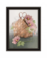 Farmhouse Daisy Basket 1 Black Framed Print Wall Art - Homeroots - Flyclothing LLC