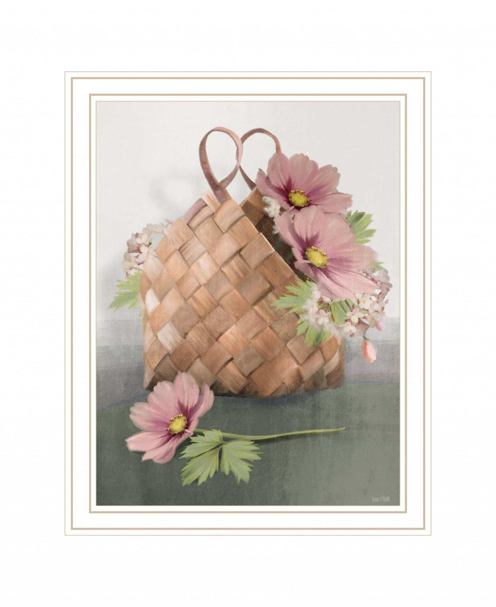 Farmhouse Daisy Basket 2 White Framed Print Wall Art - Homeroots - Flyclothing LLC