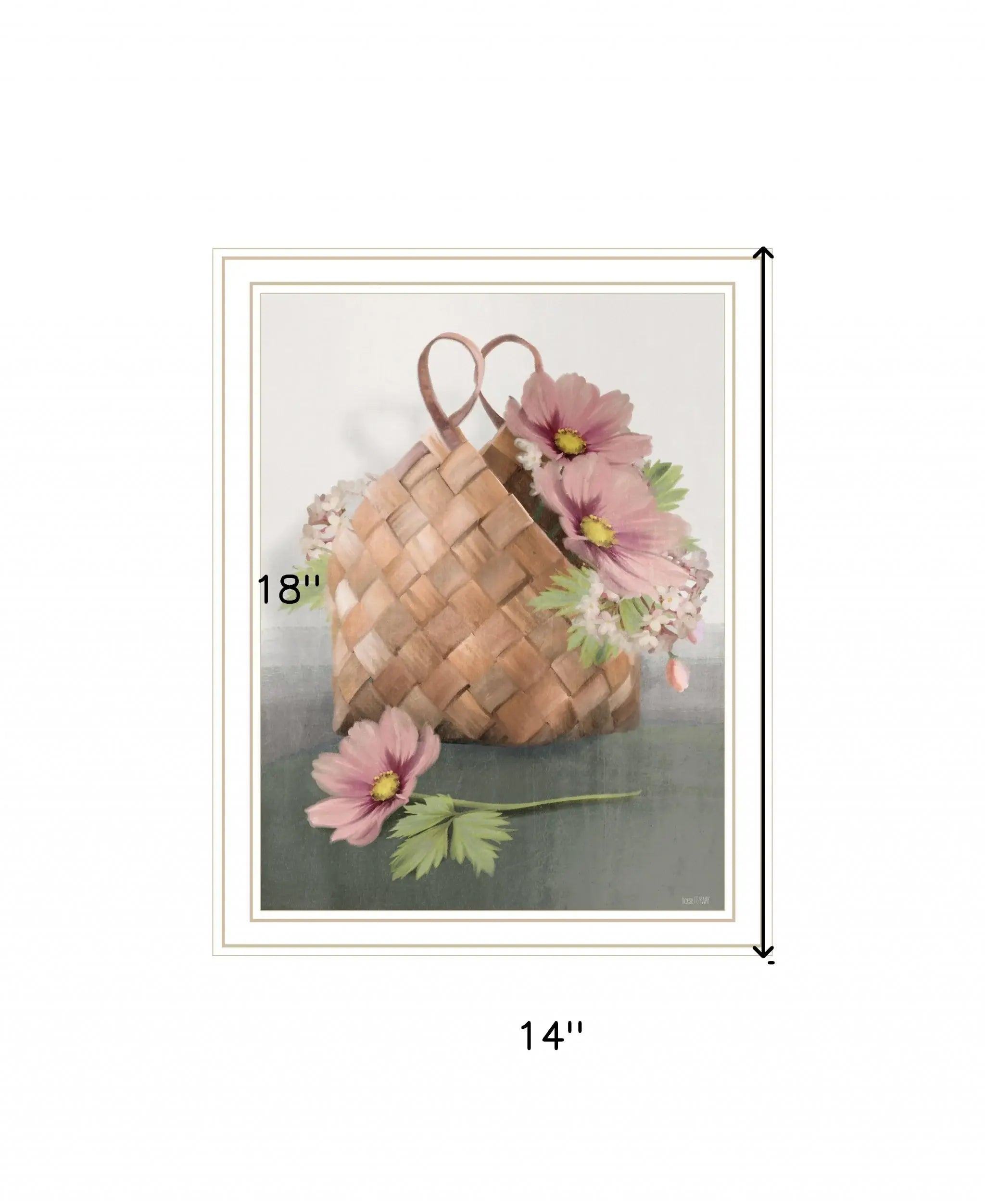 Farmhouse Daisy Basket 2 White Framed Print Wall Art - Homeroots - Flyclothing LLC