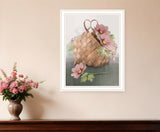 Farmhouse Daisy Basket 2 White Framed Print Wall Art - Homeroots