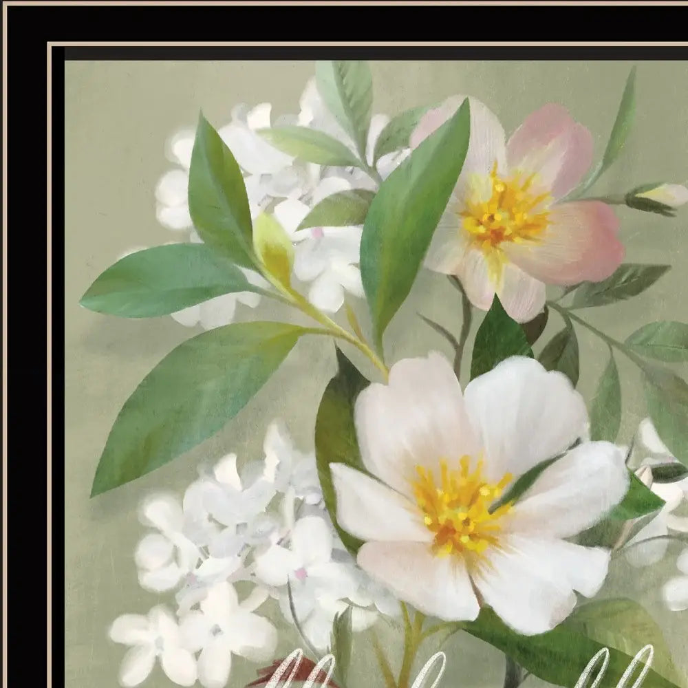 Walk Humbly Floral 1 Black Framed Print Wall Art - Homeroots - Flyclothing LLC