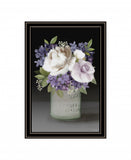 Lilac Mason Jar Floral 1 Black Framed Print Wall Art - Homeroots