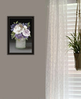 Lilac Mason Jar Floral 1 Black Framed Print Wall Art - Homeroots - Flyclothing LLC