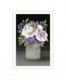 Lilac Mason Jar Floral 2 White Framed Print Wall Art - Homeroots