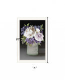 Lilac Mason Jar Floral 2 White Framed Print Wall Art - Homeroots - Flyclothing LLC