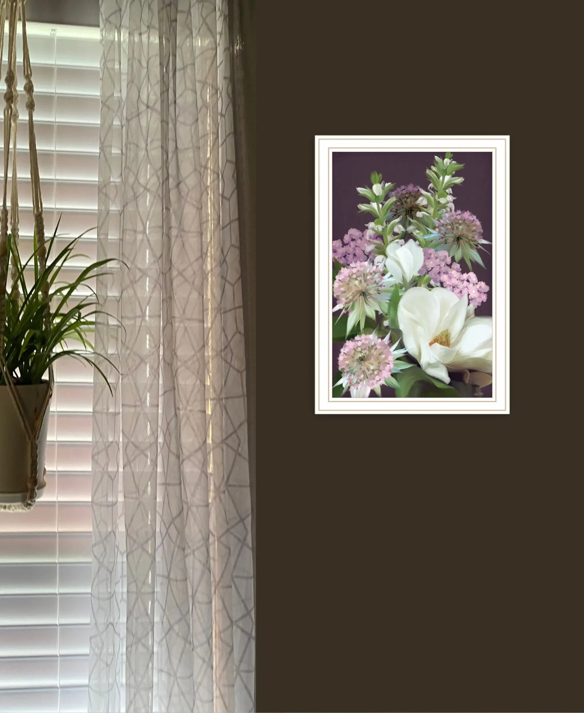 Wild For Plum Bouquet 1 White Framed Print Wall Art - Homeroots - Flyclothing LLC