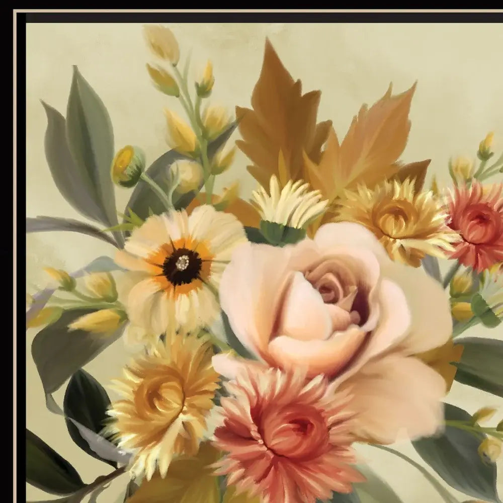 Autumn Bouquet 1 Black Framed Print Wall Art - Homeroots - Flyclothing LLC