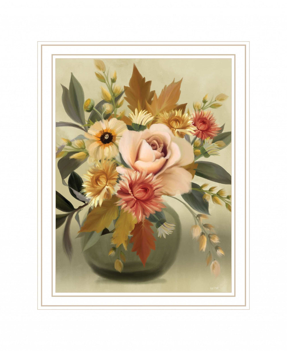 Autumn Bouquet 2 White Framed Print Wall Art - Homeroots - Flyclothing LLC