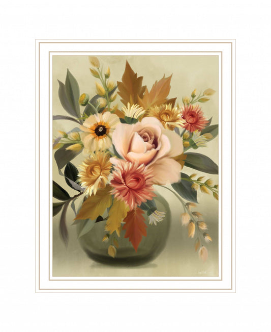 Autumn Bouquet 2 White Framed Print Wall Art - Homeroots - Flyclothing LLC