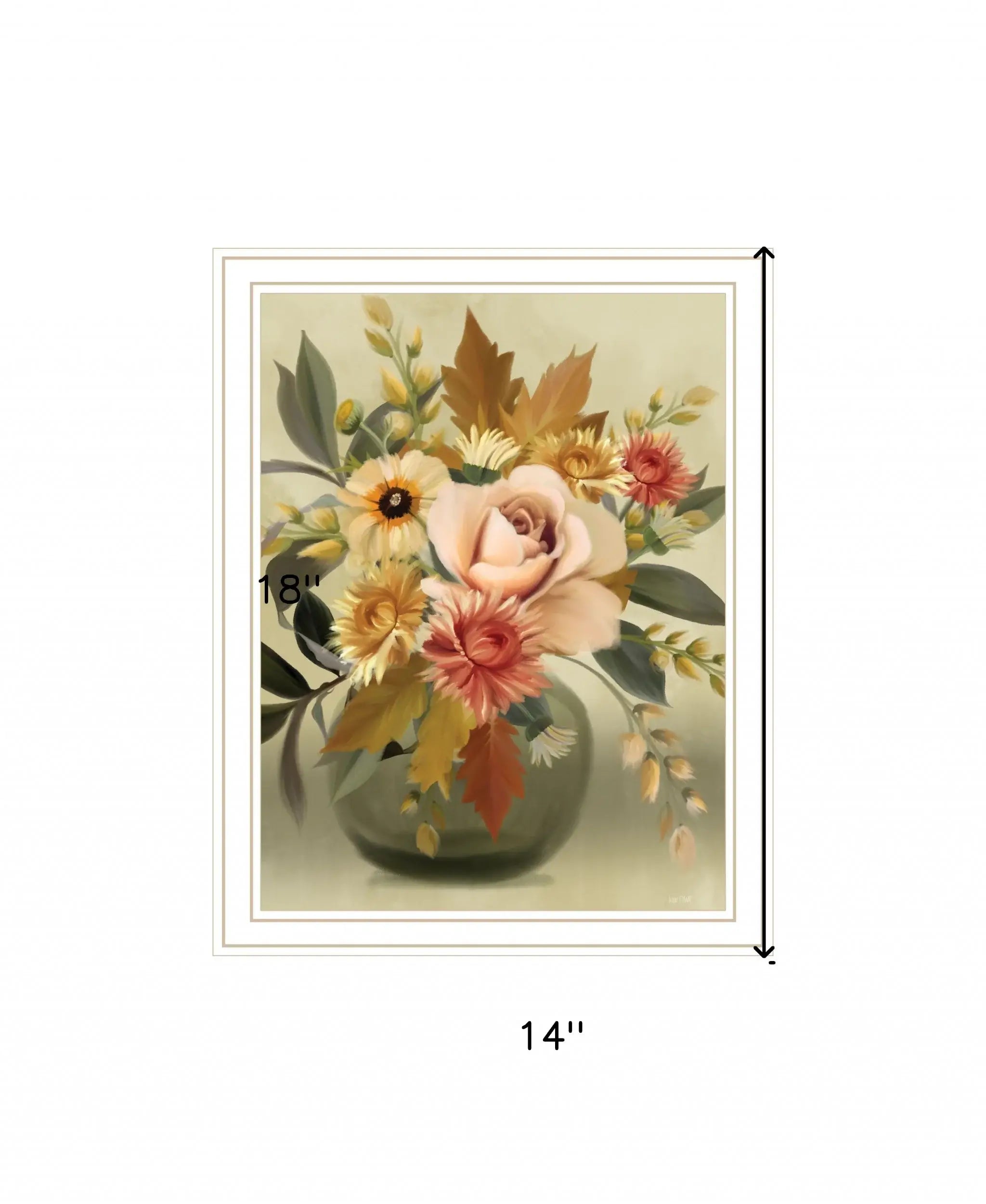 Autumn Bouquet 2 White Framed Print Wall Art - Homeroots - Flyclothing LLC