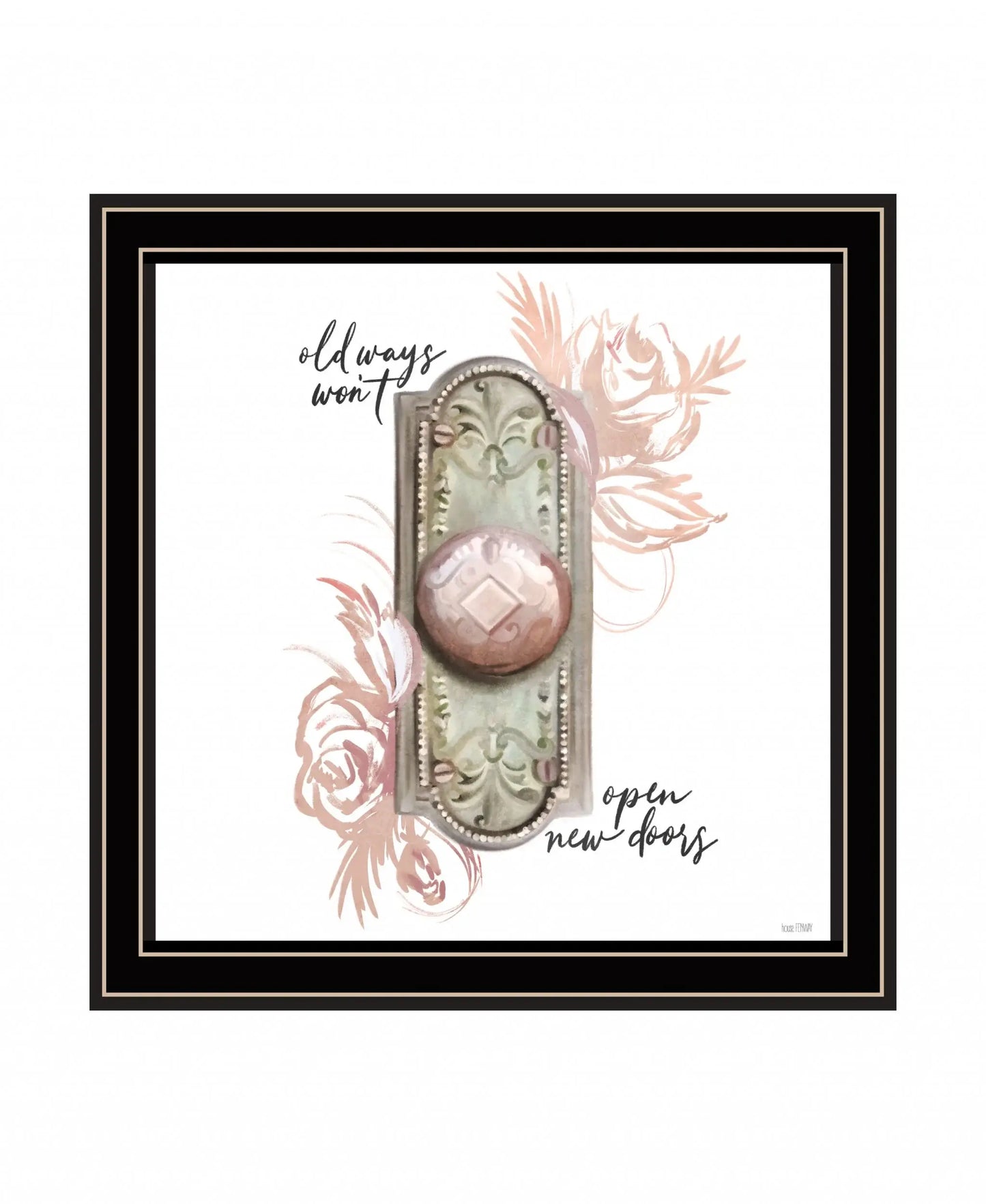 Old Ways in Blush 1 Black Framed Print Wall Art - Homeroots - Flyclothing LLC