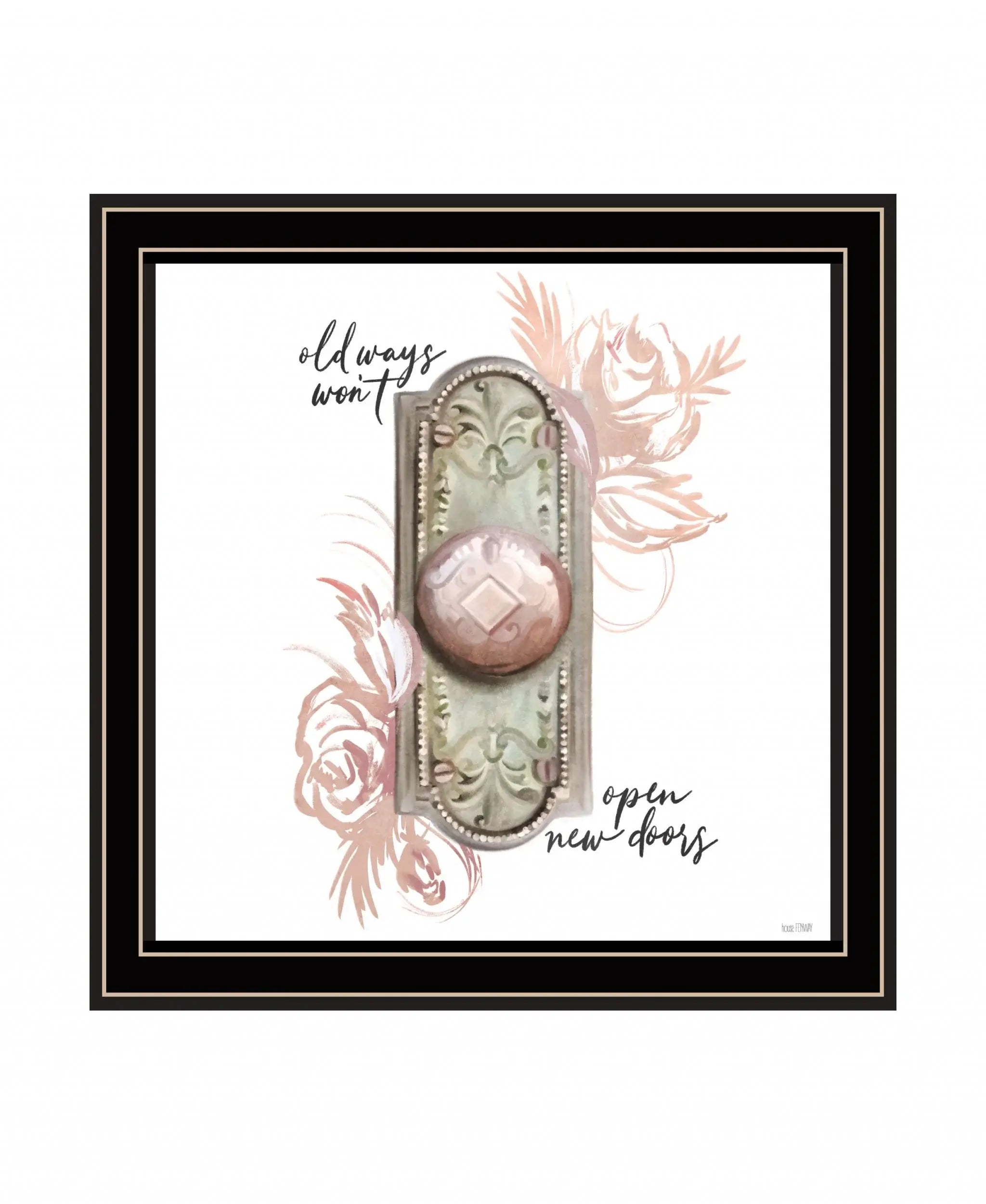 Old Ways in Blush 1 Black Framed Print Wall Art - Homeroots - Flyclothing LLC