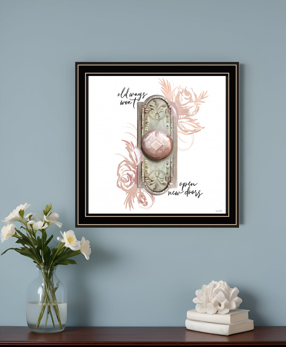 Old Ways in Blush 1 Black Framed Print Wall Art - Homeroots