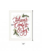 Tidings of Comfort and Joy 1 White Framed Print Wall Art - Homeroots - Flyclothing LLC