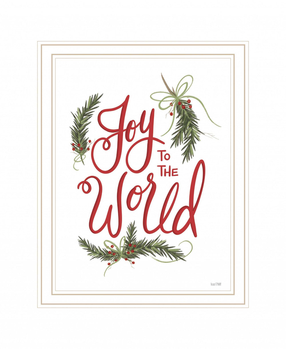 Joy to the World 1 White Framed Print Wall Art - Homeroots - Flyclothing LLC
