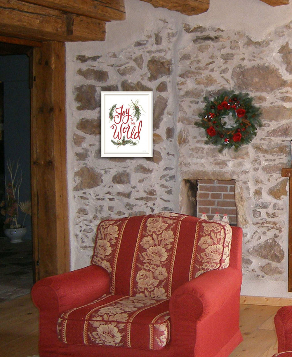 Joy to the World 1 White Framed Print Wall Art - Homeroots - Flyclothing LLC