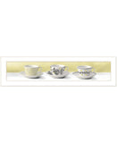 Stack of Tea CupsYellow White Framed Print Kitchen Wall Art - Homeroots - Flyclothing LLC