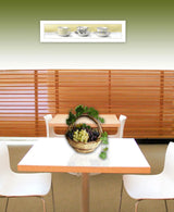 Stack of Tea CupsYellow White Framed Print Kitchen Wall Art - Homeroots - Flyclothing LLC