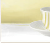 Stack of Tea CupsYellow White Framed Print Kitchen Wall Art - Homeroots - Flyclothing LLC