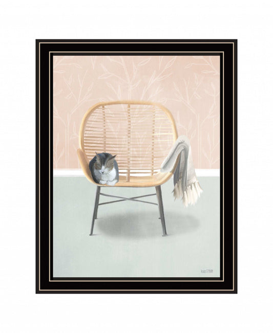 Happy Cat 1 Black Framed Print Wall Art - Homeroots - Flyclothing LLC