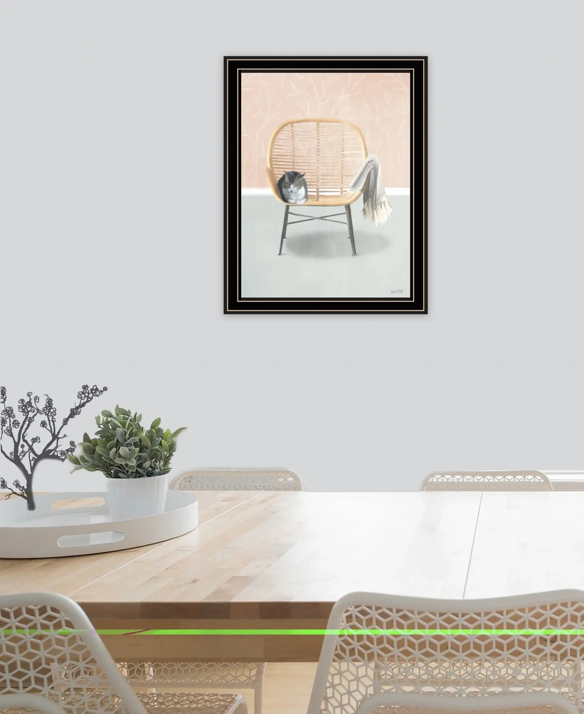 Happy Cat 1 Black Framed Print Wall Art - Homeroots - Flyclothing LLC