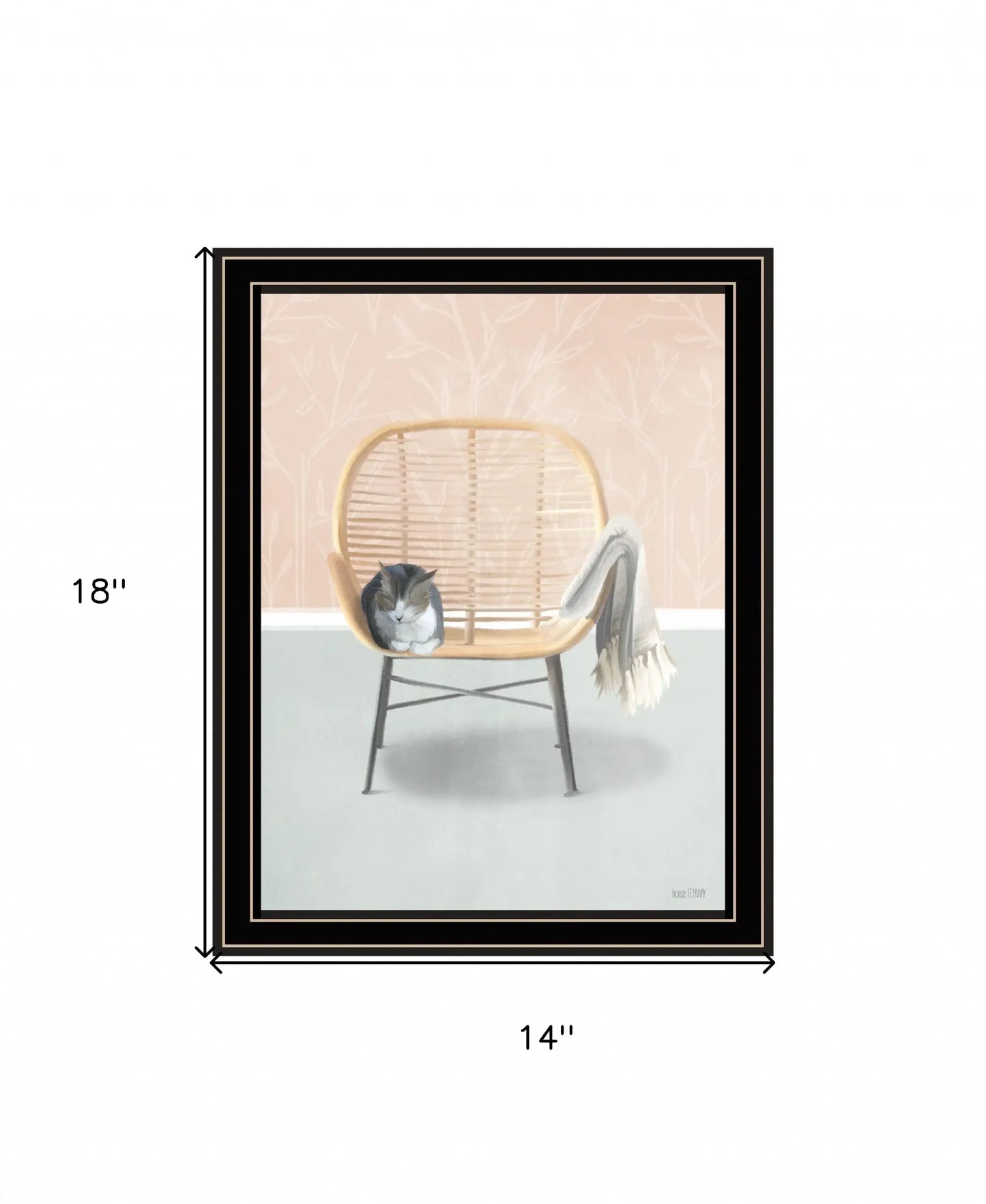 Happy Cat 1 Black Framed Print Wall Art - Homeroots - Flyclothing LLC