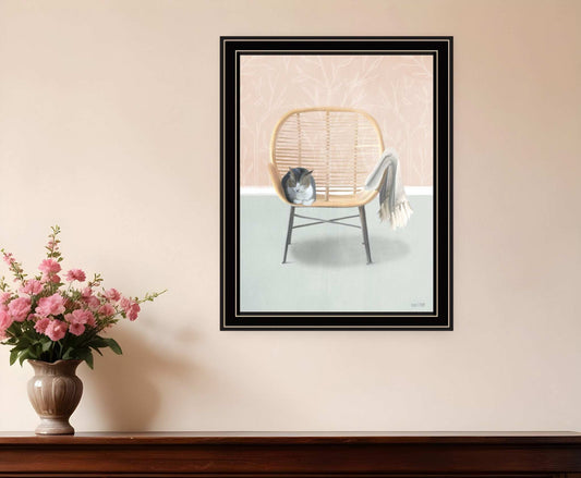 Happy Cat 1 Black Framed Print Wall Art - Homeroots - Flyclothing LLC