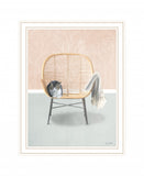 Happy Cat 2 White Framed Print Wall Art - Homeroots
