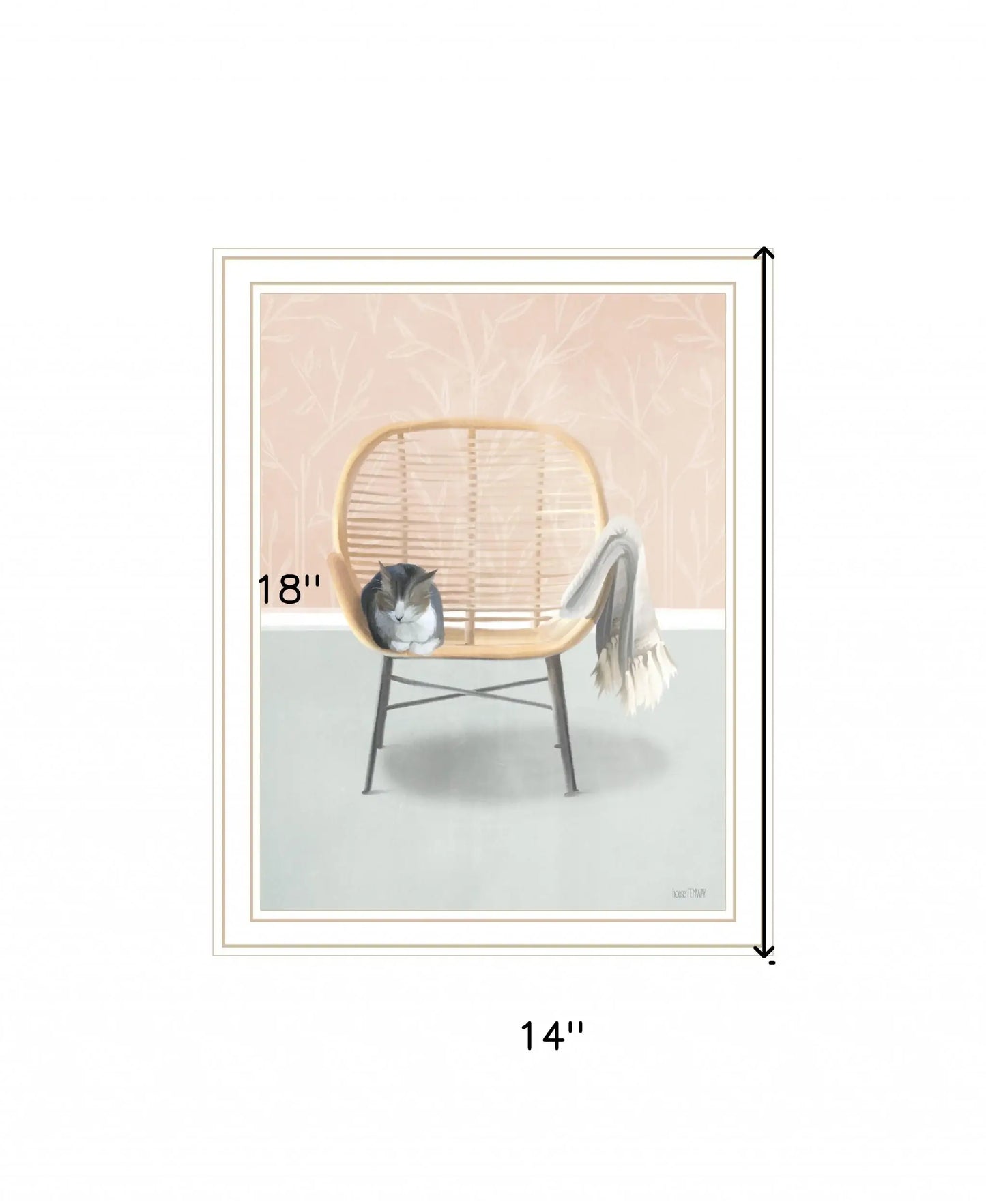 Happy Cat 2 White Framed Print Wall Art - Homeroots - Flyclothing LLC