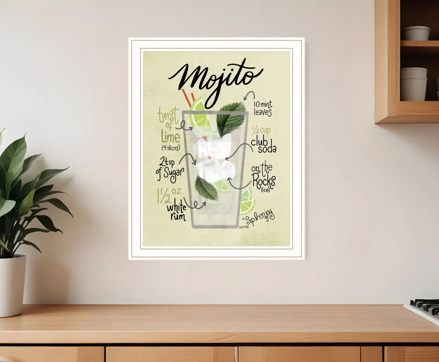 Mojito 2 White Framed Print Wall Art - Homeroots - Flyclothing LLC