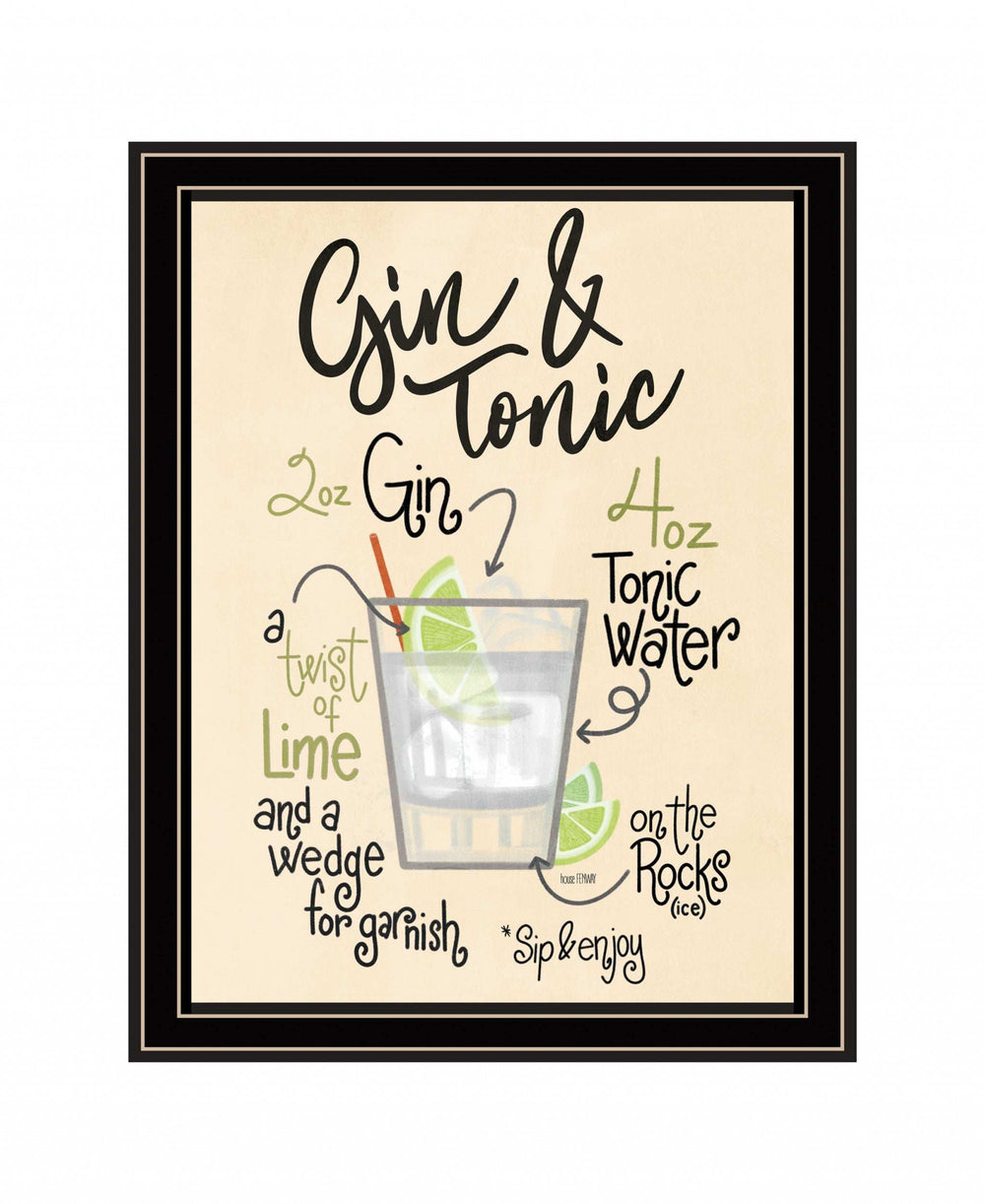 Gin and Tonic 1 Black Framed Print Wall Art - Homeroots - Flyclothing LLC