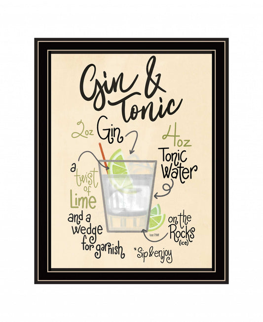 Gin and Tonic 1 Black Framed Print Wall Art - Homeroots - Flyclothing LLC