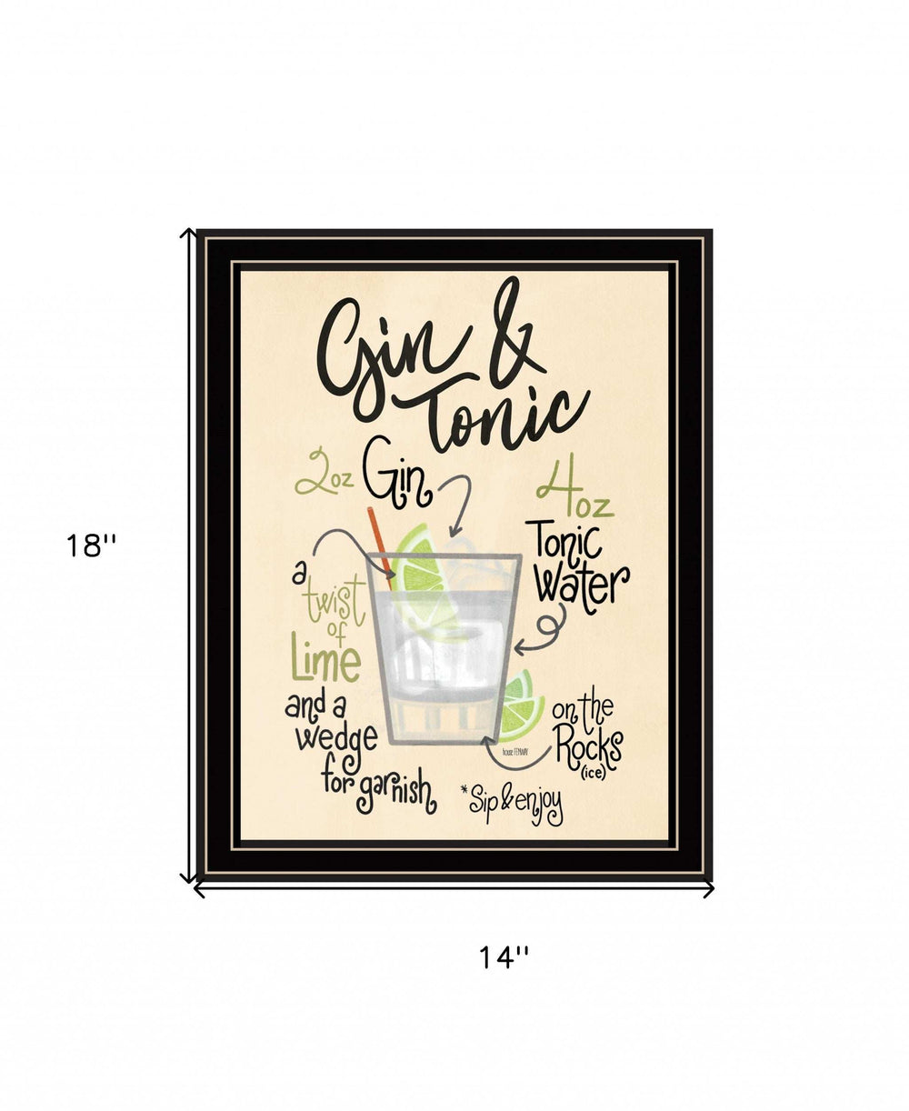 Gin and Tonic 1 Black Framed Print Wall Art - Homeroots - Flyclothing LLC