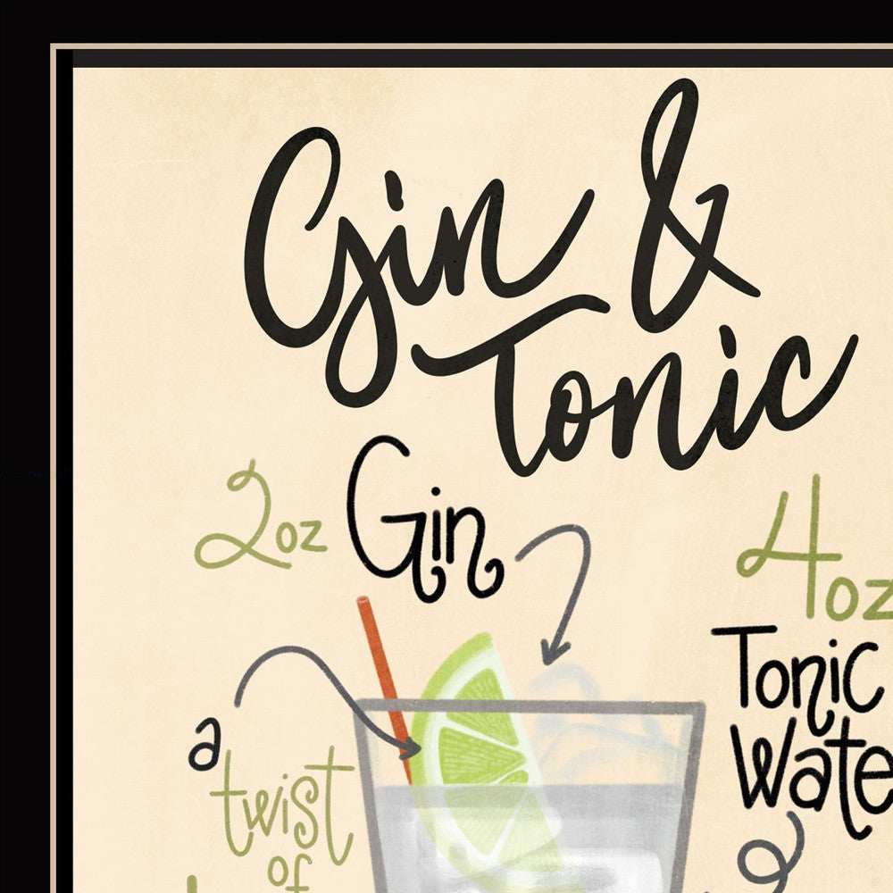 Gin and Tonic 1 Black Framed Print Wall Art - Homeroots - Flyclothing LLC