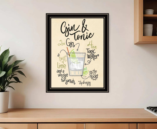 Gin and Tonic 1 Black Framed Print Wall Art - Homeroots - Flyclothing LLC