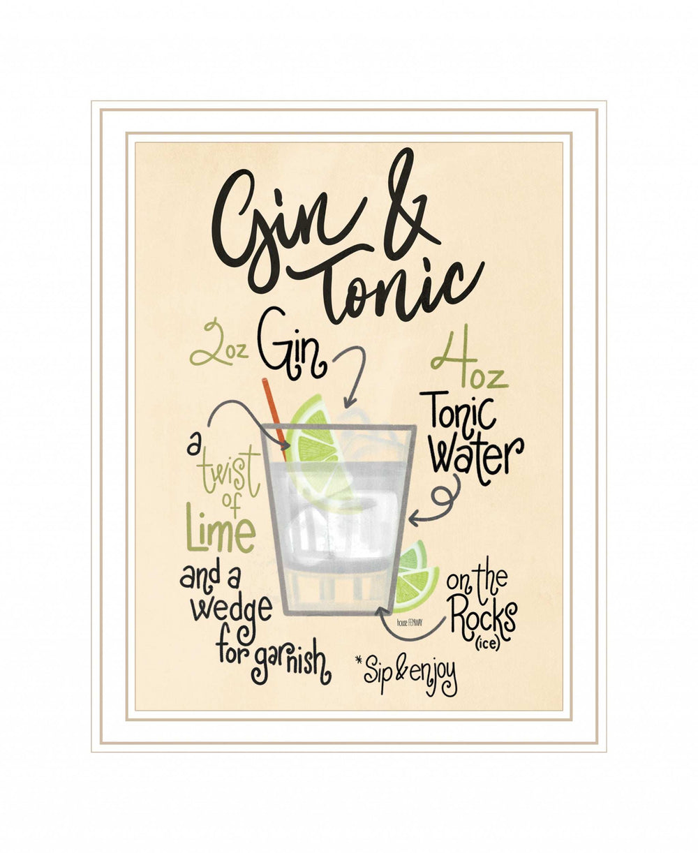 Gin and Tonic 2 White Framed Print Wall Art - Homeroots - Flyclothing LLC
