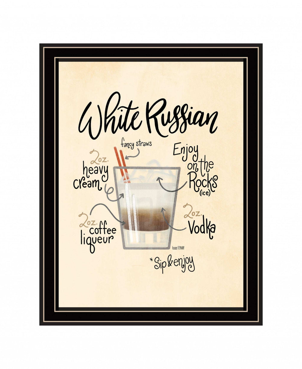 White Russian 1 Black Framed Print Wall Art - Homeroots - Flyclothing LLC