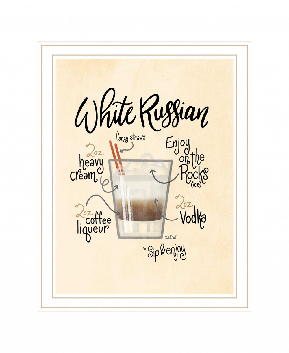 White Russian 2 White Framed Print Wall Art - Homeroots - Flyclothing LLC
