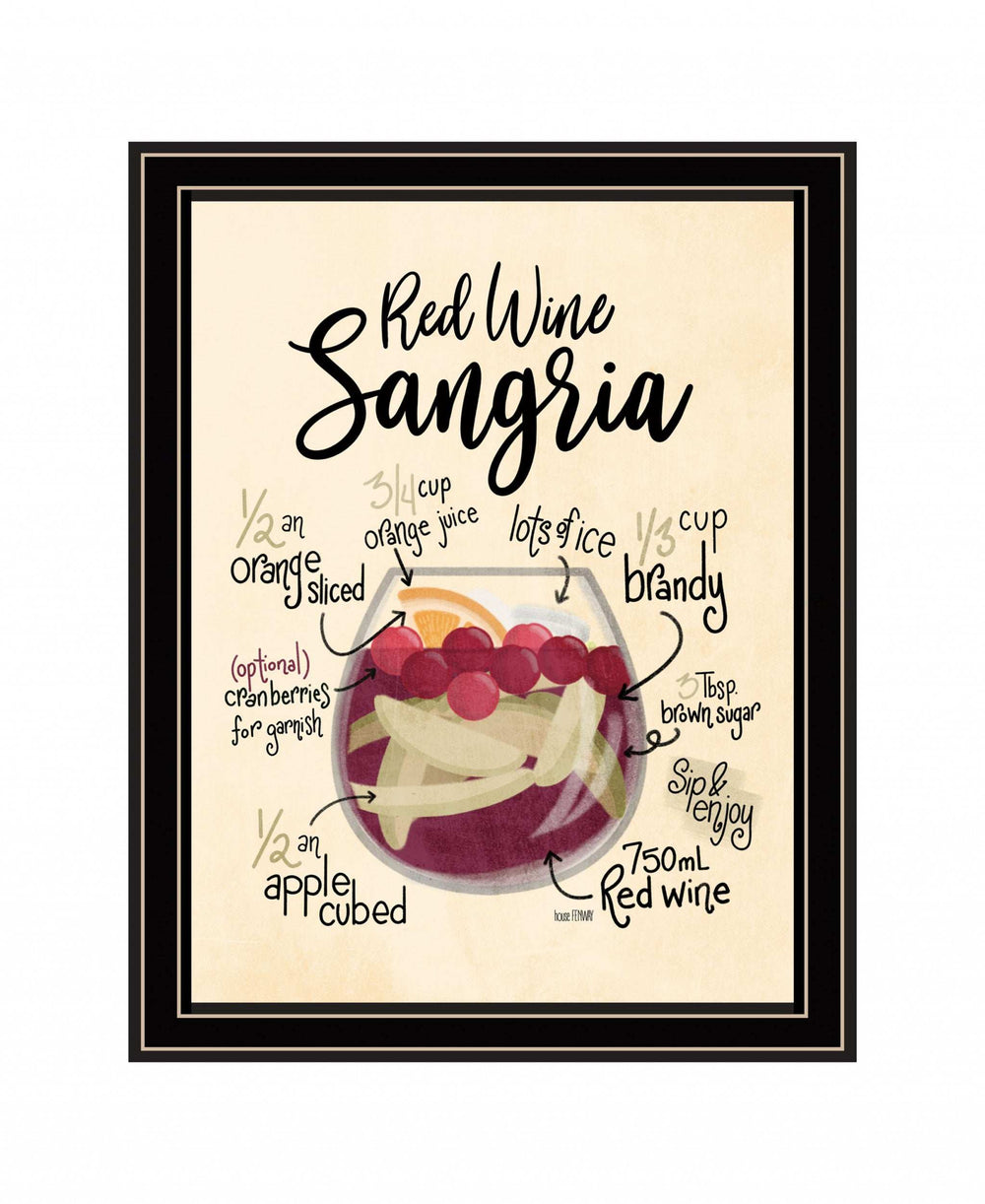 Red Wine Sangria 1 Black Framed Print Wall Art - Homeroots - Flyclothing LLC