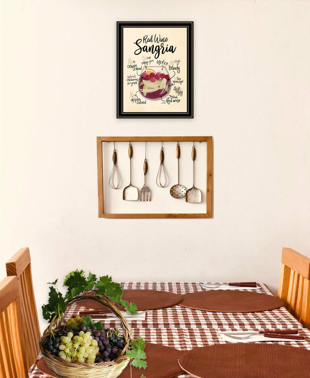 Red Wine Sangria 1 Black Framed Print Wall Art - Homeroots - Flyclothing LLC
