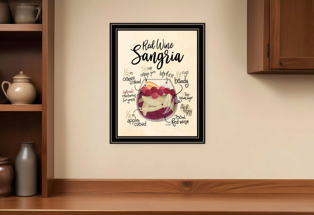 Red Wine Sangria 1 Black Framed Print Wall Art - Homeroots - Flyclothing LLC